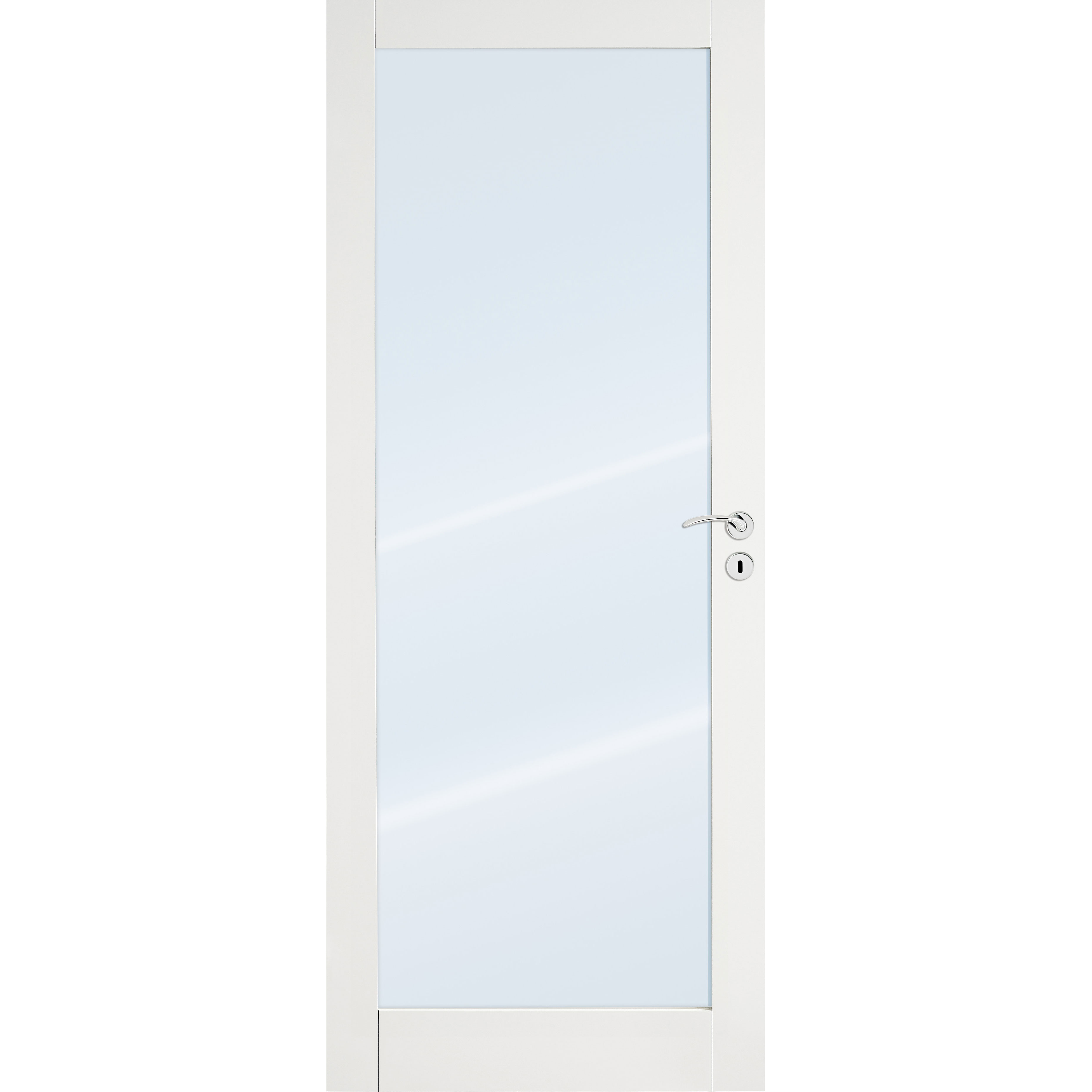 Scanflexdøra Trend 1 Dørblad Malt I Hvit Ncs S0502-Y.Med Klart Sikkerhetsglass.  Dørbladmål: 926x2040.
